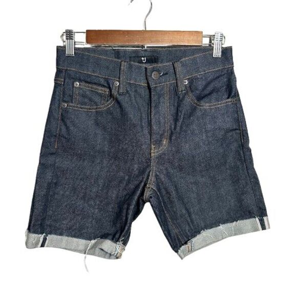 Jil Sander X Uniqlo Selvedge Denim Cut Off Shorts 24 Blue Cotton Spandex - Picture 1 of 7